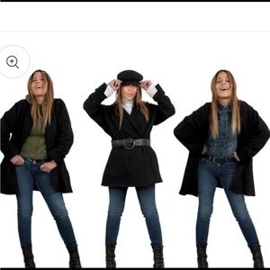 💋🔥Suzanne Somers Black Women's Cozy Swing Coat!🕶️🔥👛